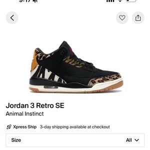 animal instinct jordan 3 retro SE
